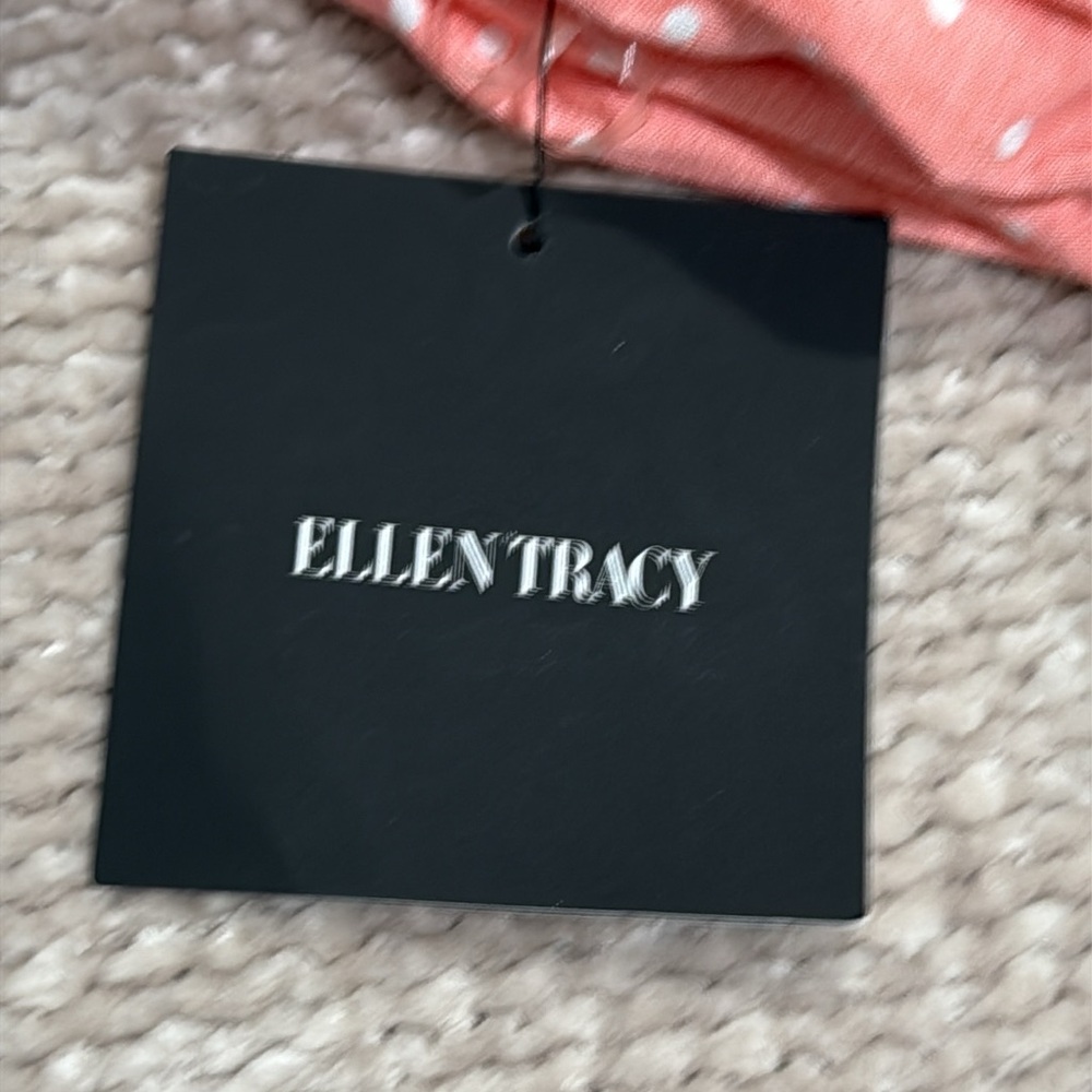 Ellen Tracy Coral Polka Dot Women's Sleep Dress - Picture 7 of 7